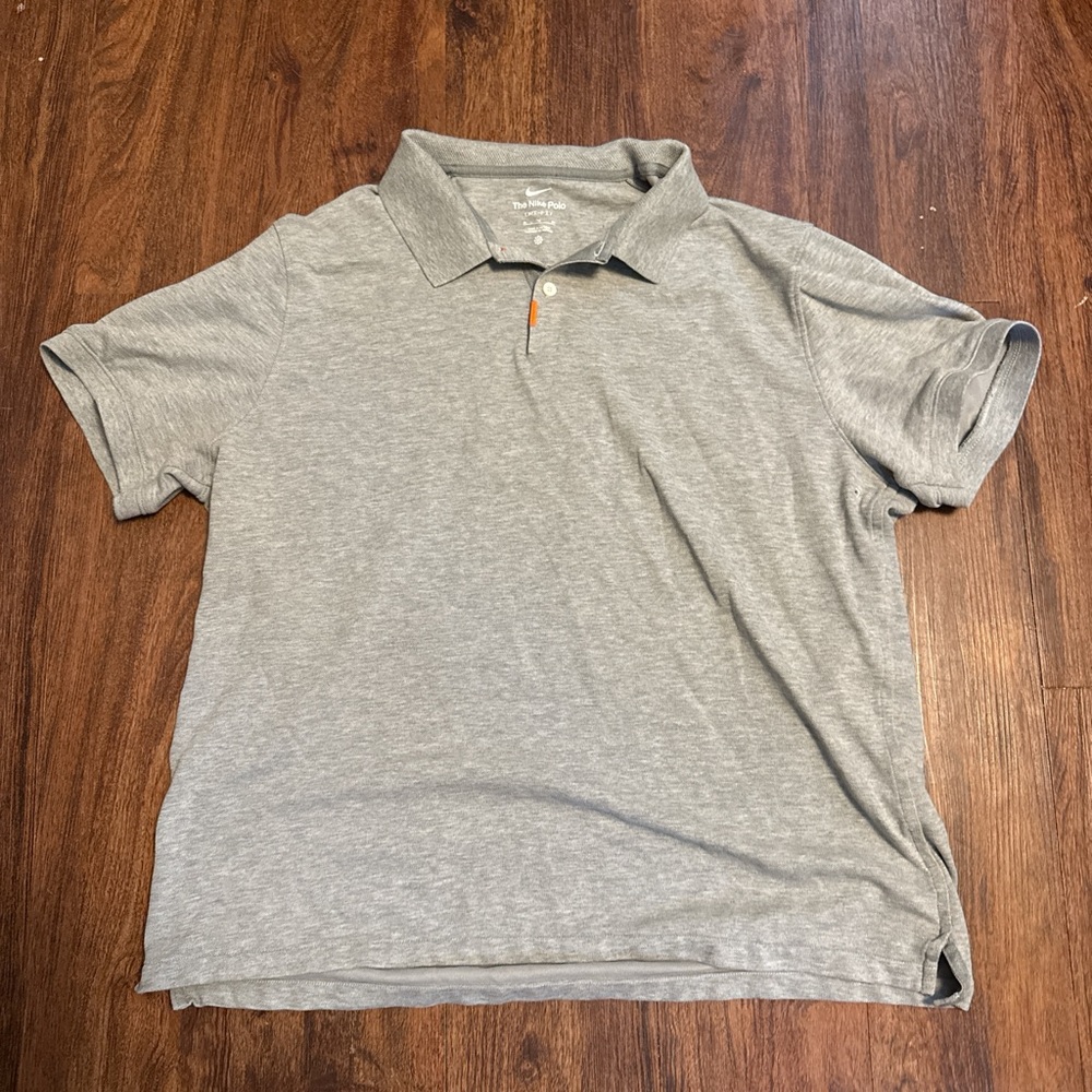 Grey Nike Dri-Fit Polo Shirt